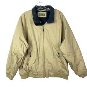 VTG Orvis Fleece Lined Bomber Jacket Beige Tan Gorpcore Grandpa Core Gingham L